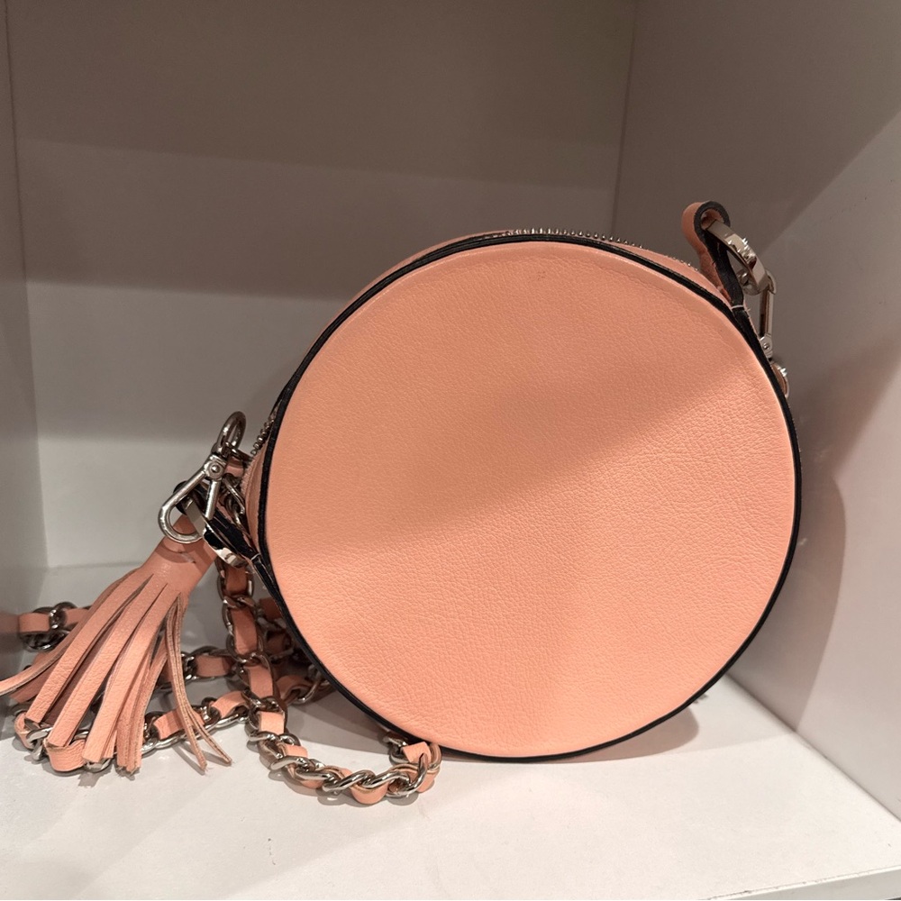 Valentino Blush Pink Round Leather Crossbody with Chain Strap - Picture 3 of 5
